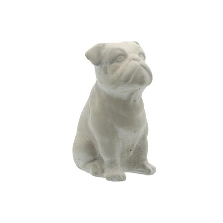 URBAN TRENDS COLLECTION Cement Sitting Bulldog Statue Washed Gray 53714
